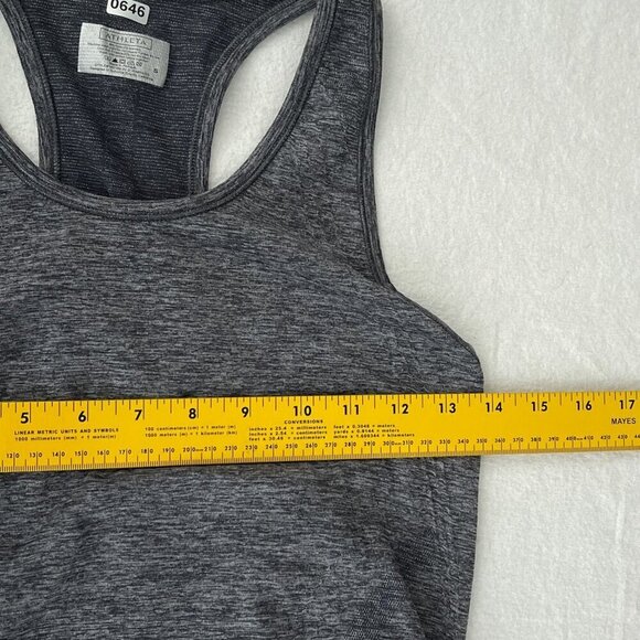 Athleta Women's Fastest Track‎ Racerback Tank Top Scoop Neck Ruched Gray Small - Picture 6 of 9